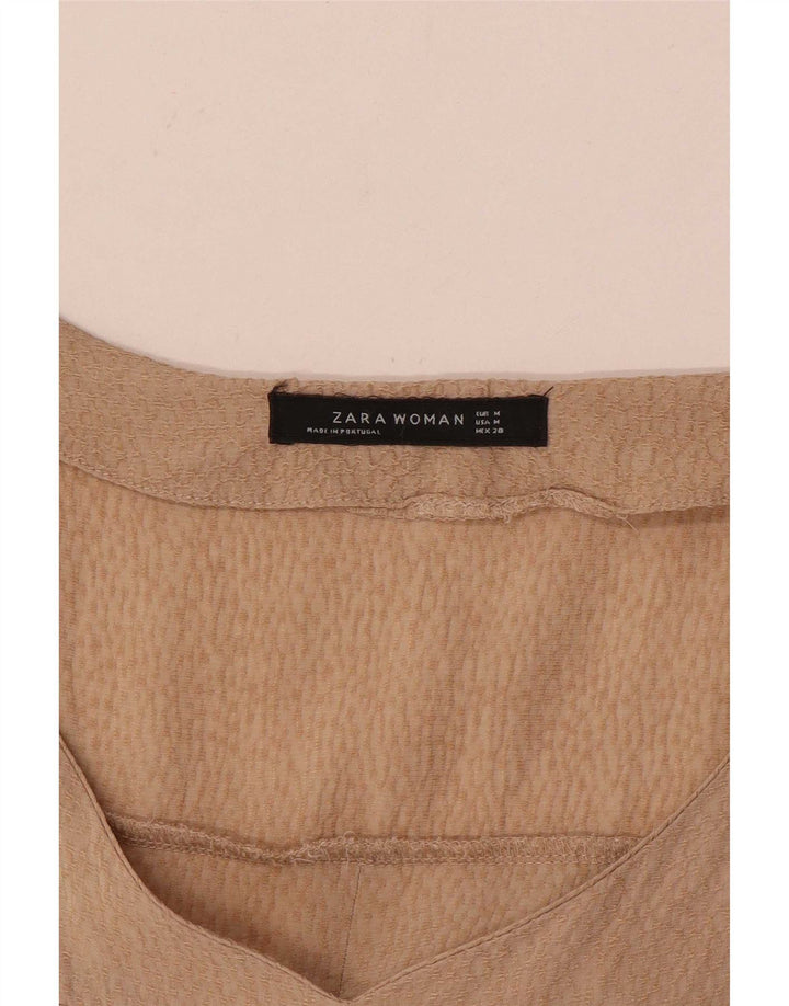 Top Blusa Donna Zara UK 14 Beige Medio