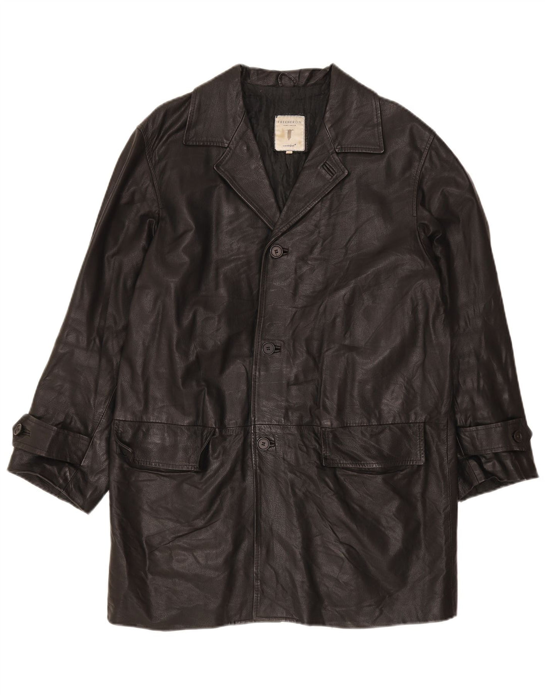 Cappotto In Pelle Uomo Conbipel IT 48 Medio Nero
