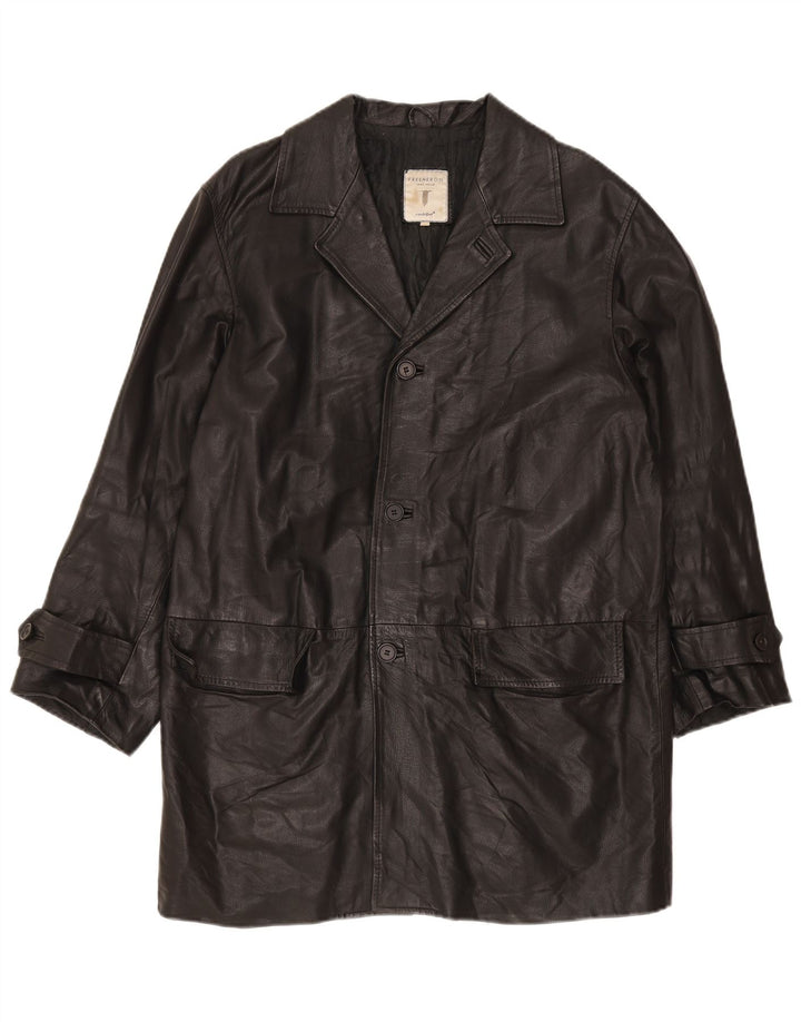 Cappotto In Pelle Uomo Conbipel IT 48 Medio Nero