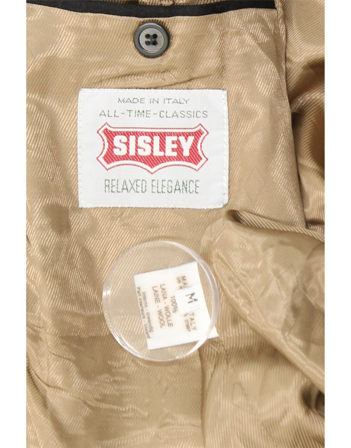 Giacca blazer doppiopetto da uomo SISLEY UK 38 lana nera media