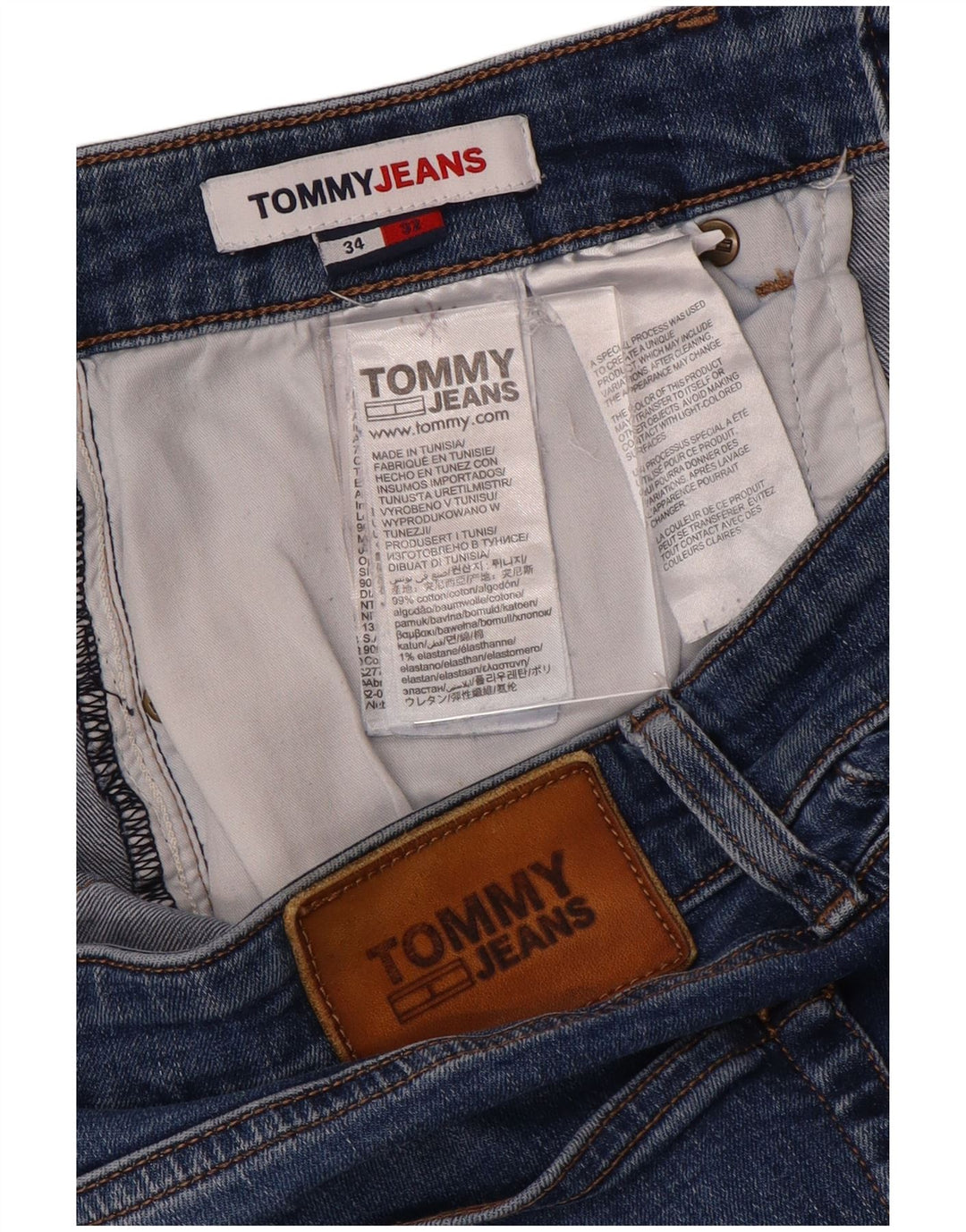 TOMMY HILFIGER Jeans slim Scanton da uomo W34 L32 cotone blu