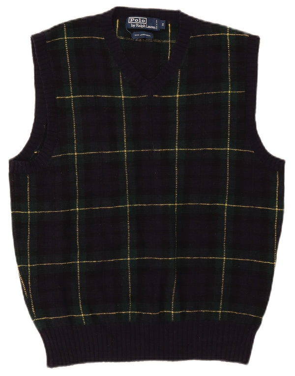 Polo Ralph Lauren Canottiera da uomo Canotta piccola in lana d'agnello a quadri blu navy