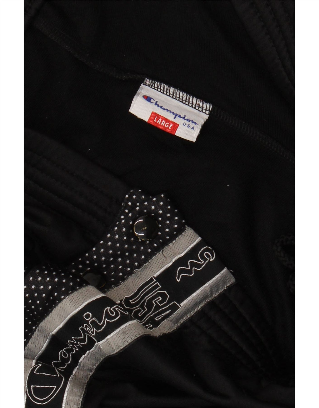 Pantaloni da tuta con grafica Champion da uomo, grandi, neri