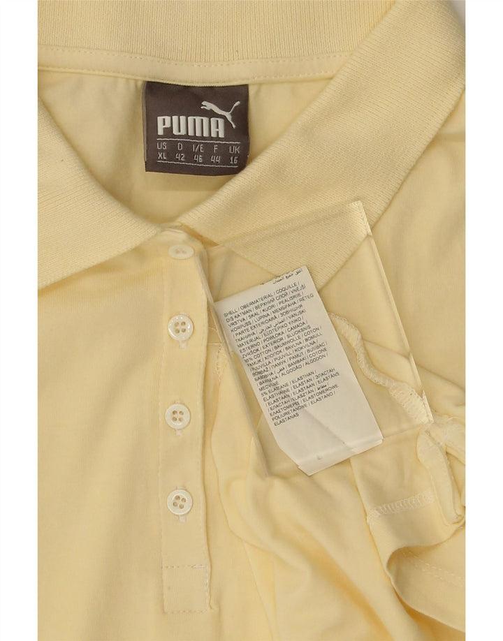 PUMA Womens Polo Shirt UK 16 Large Yellow Cotton Vintage Puma and Second-Hand Puma from Messina Hembry 