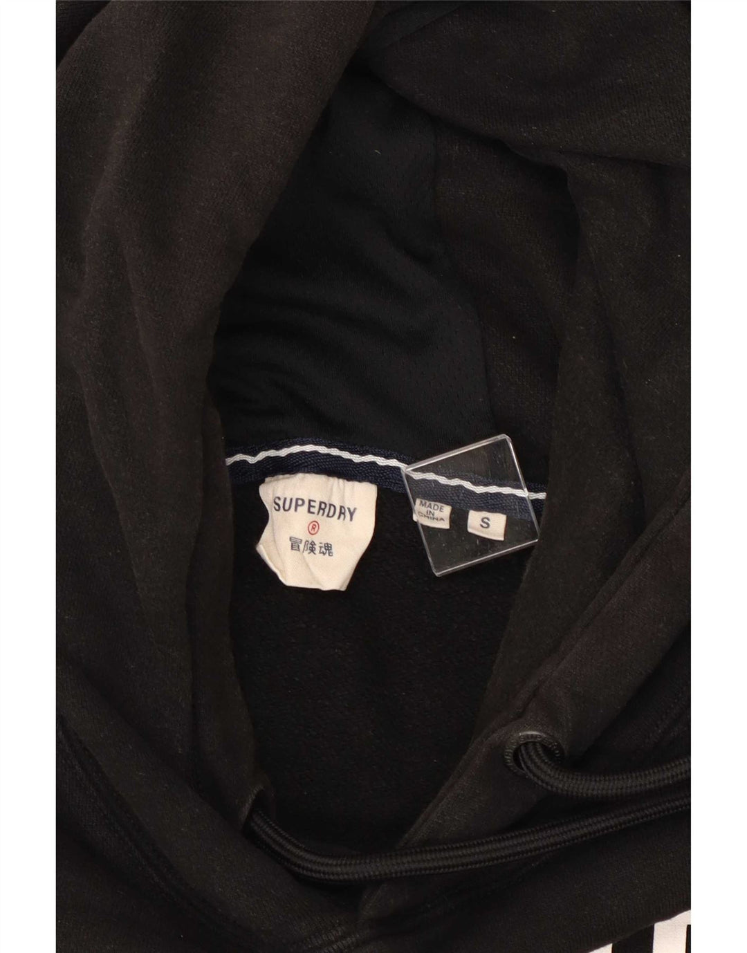 Felpa con cappuccio grafica da uomo Superdry Small nera