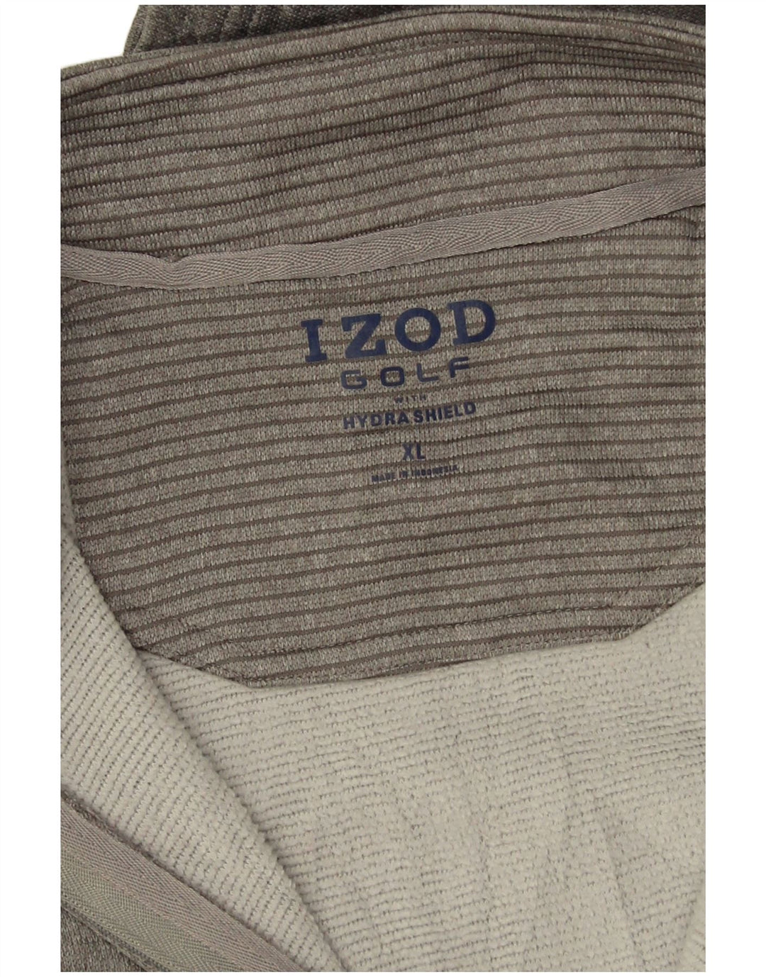 Maglione da golf da uomo con zip e collo Izod XL a righe grigie