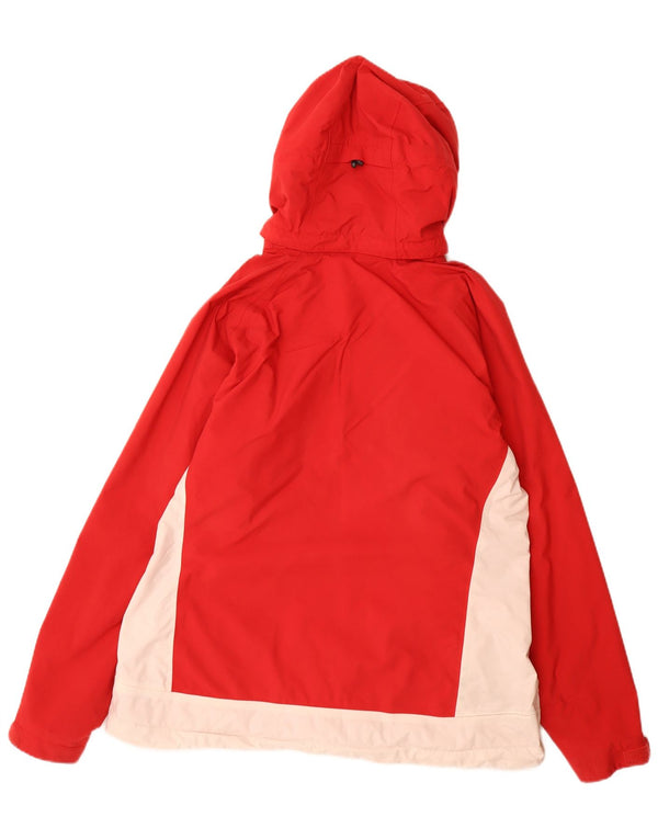HELLY HANSEN Giacca antipioggia da donna con cappuccio UK 18 XL Poliestere color block rosso