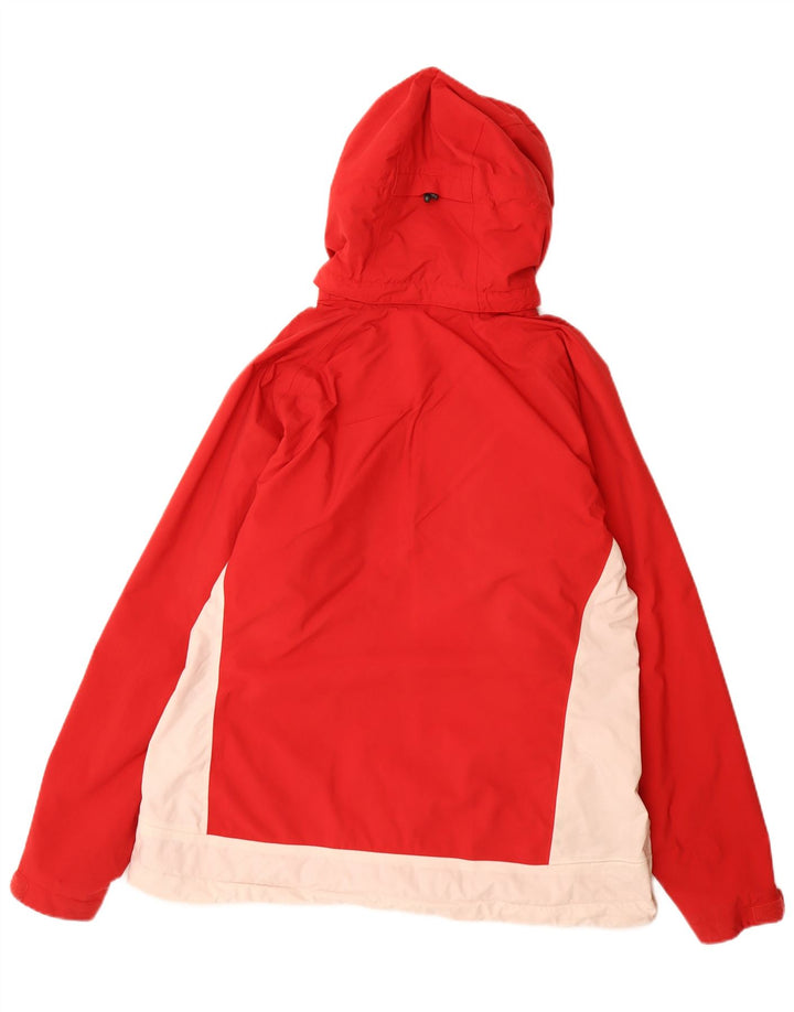 HELLY HANSEN Giacca antipioggia da donna con cappuccio UK 18 XL Poliestere color block rosso