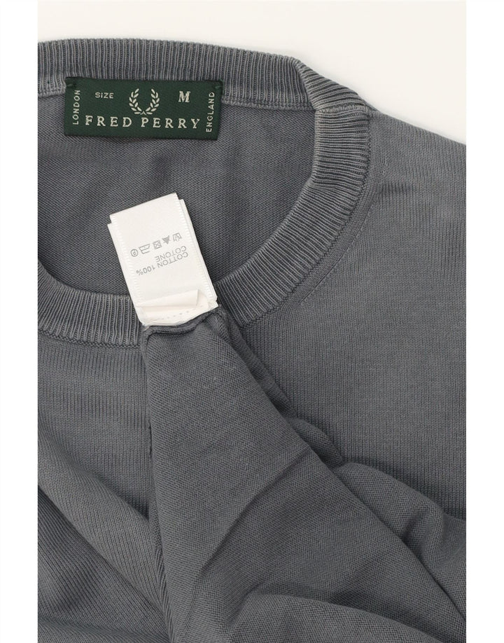 FRED PERRY Maglione da uomo girocollo in cotone grigio medio