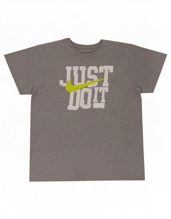 T-shirt grafica Nike da donna con taglio atletico, taglia UK 16, grande, cotone grigio