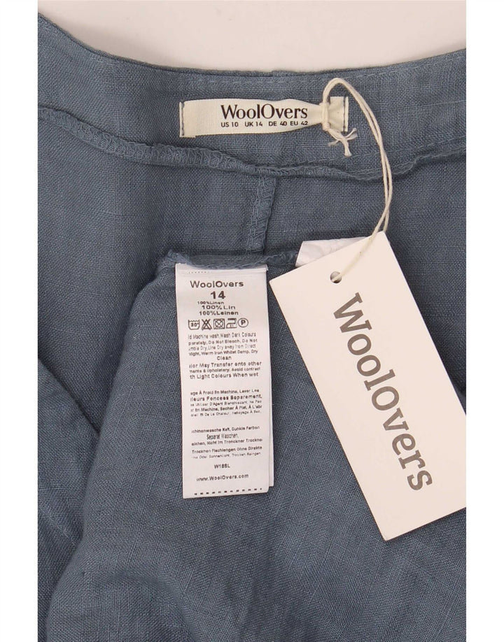 Abito a trapezio da donna WoolOvers UK 14 Lino blu grande