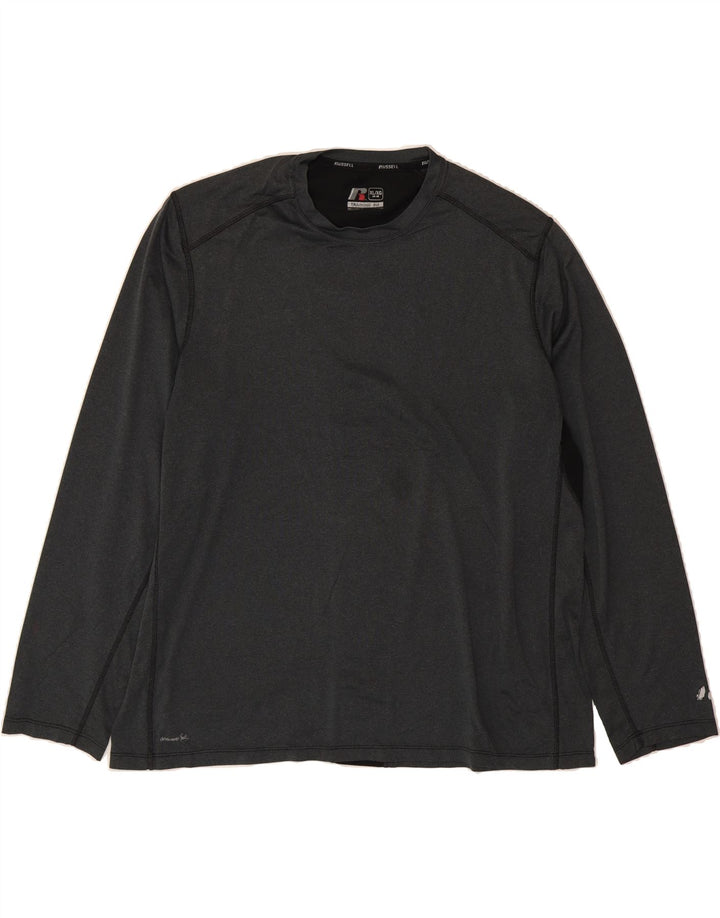 RUSSELL ATHLETIC Mens Dri-Power Top Long Sleeve UK 46/48 XL Grey Polyester Vintage Russell Athletic and Second-Hand Russell Athletic from Messina Hembry 