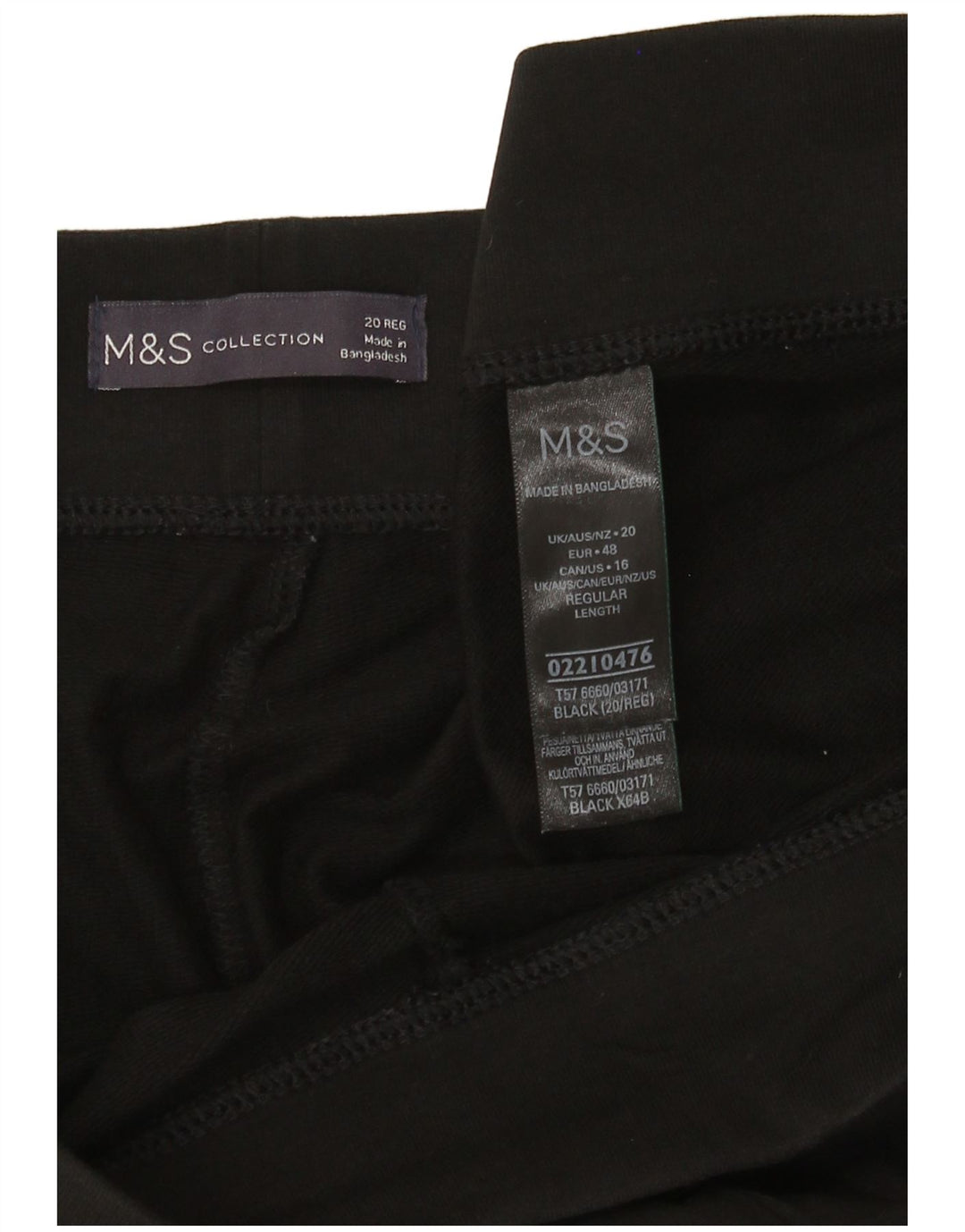 Leggings da donna Marks & Spencer UK 20 2XL Cotone nero