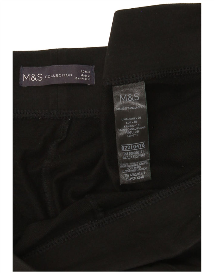Leggings da donna Marks & Spencer UK 20 2XL Cotone nero