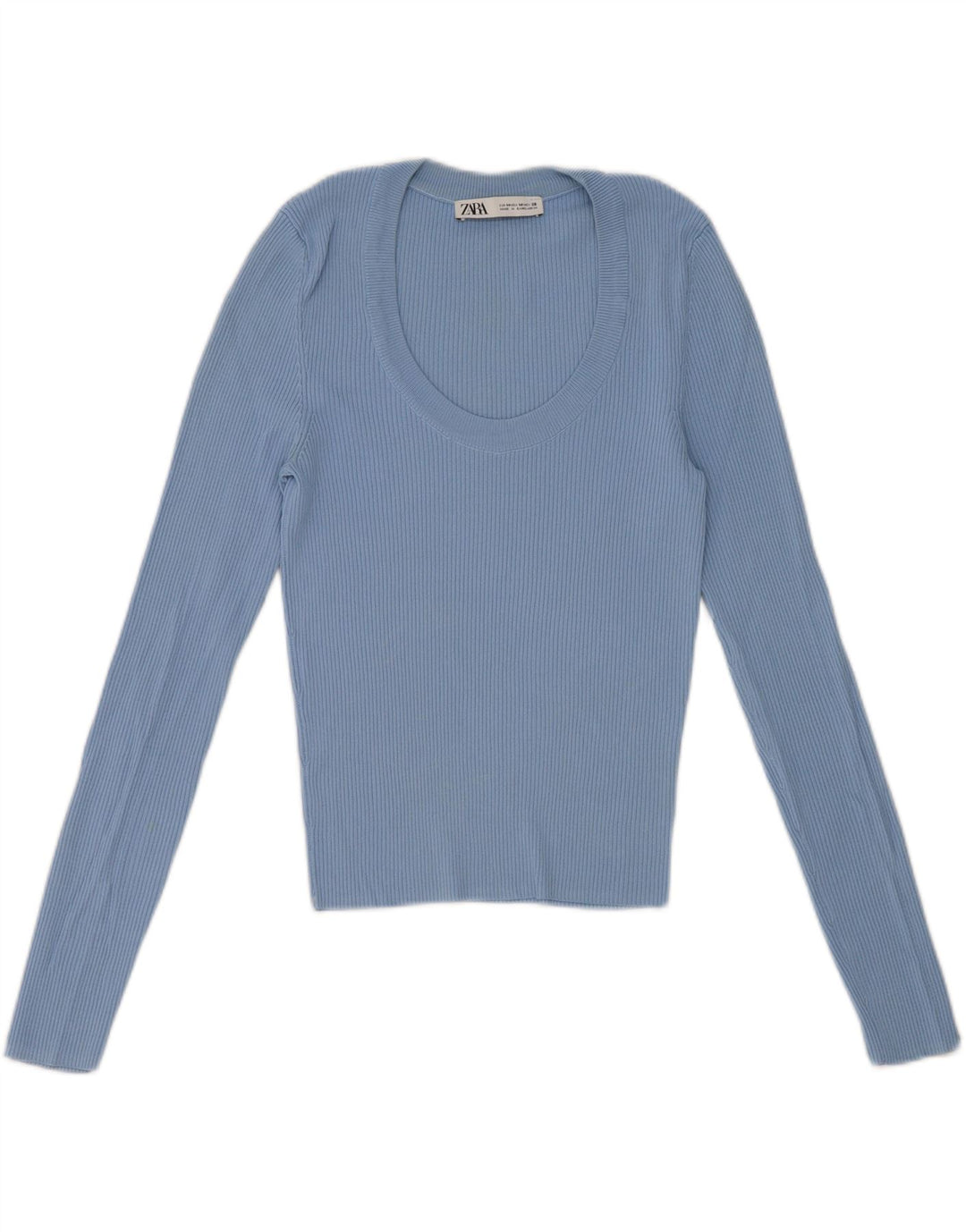 Top a maniche lunghe da donna Zara a maniche lunghe UK 12 Blu medio