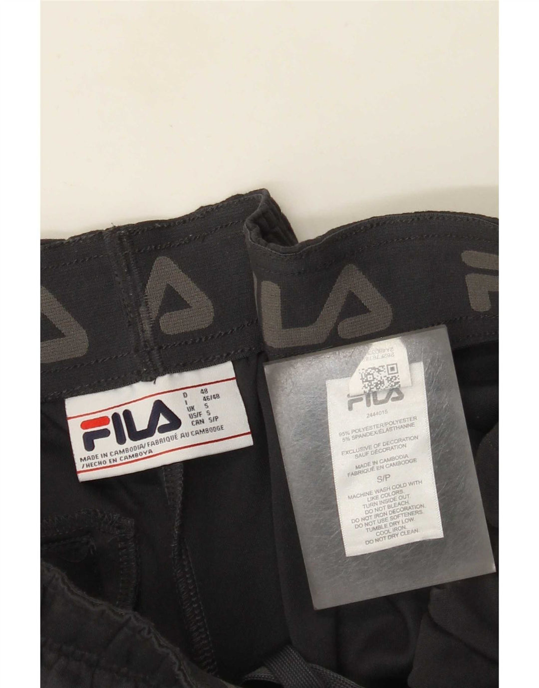 Pantaloni da tuta da uomo Fila Small in poliestere grigio
