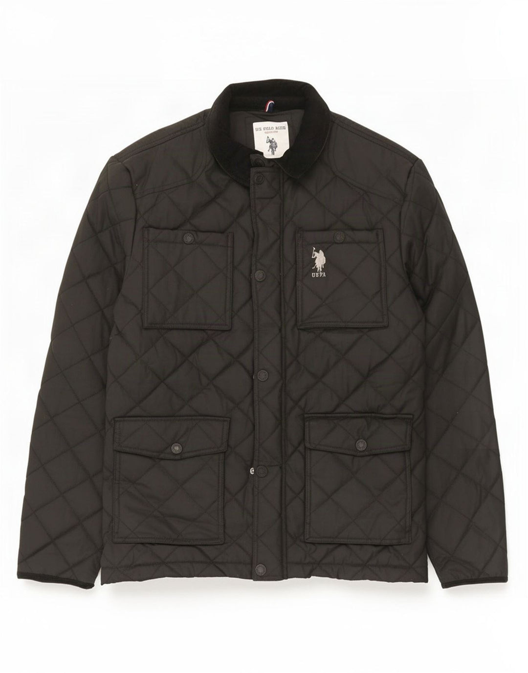Polo Assn. Giacca trapuntata da uomo UK 38 cotone nero medio