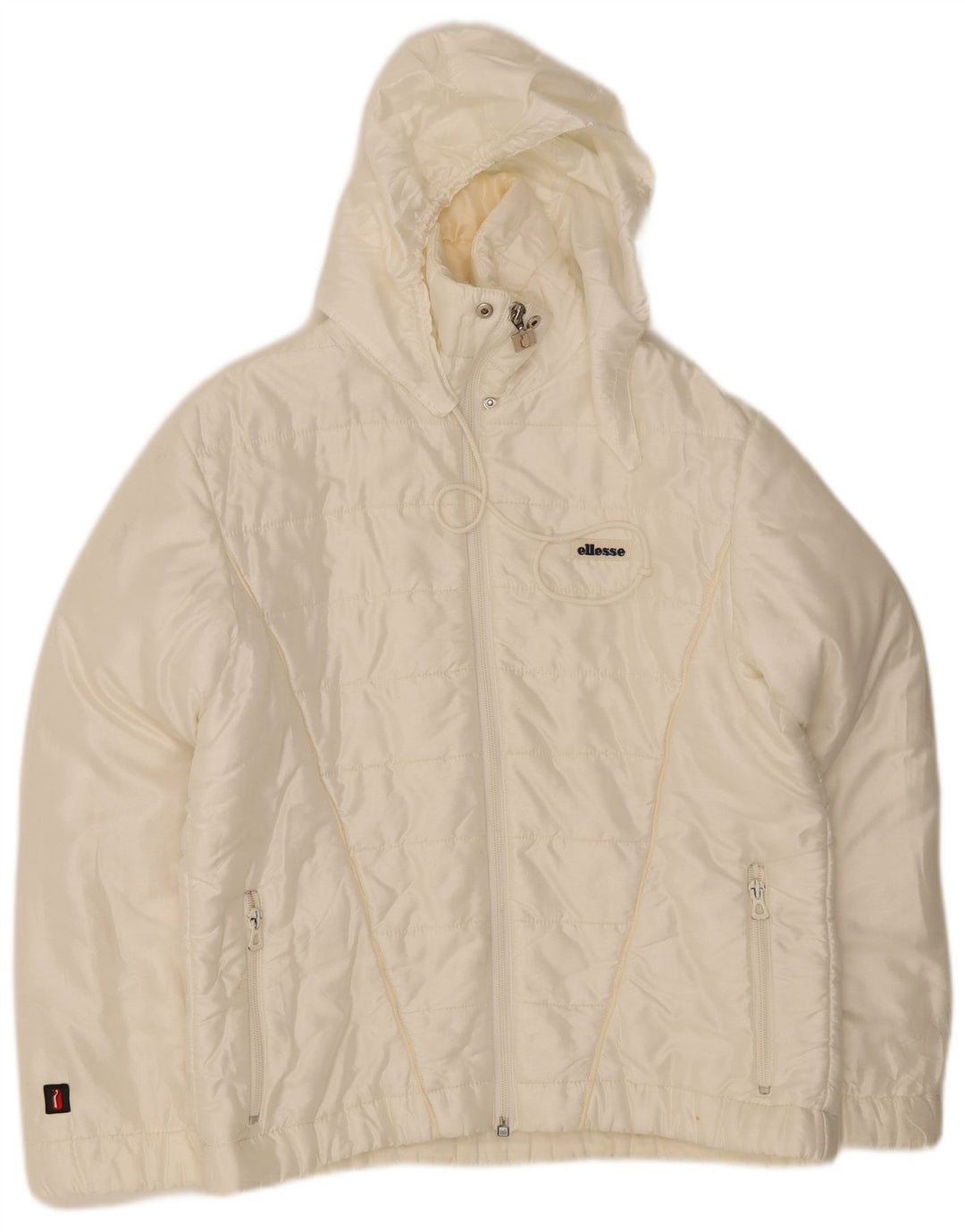 Giacca imbottita con cappuccio da donna Ellesse IT 42 media bianco sporco