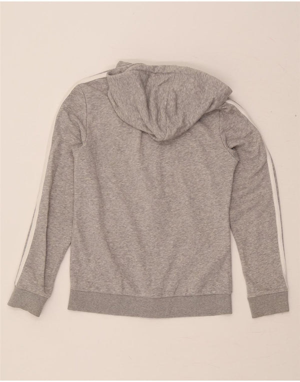 Maglione con cappuccio e zip da donna ADIDAS UK 4/6 XS cotone screziato grigio