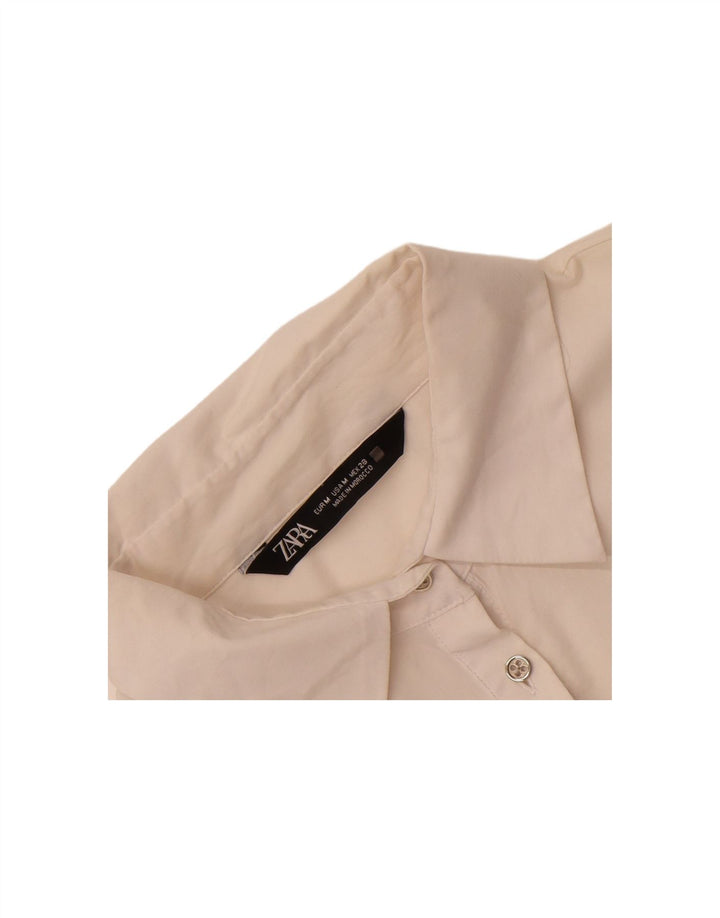 ZARA Womens Pullover Shirt UK 12 Medium Off White