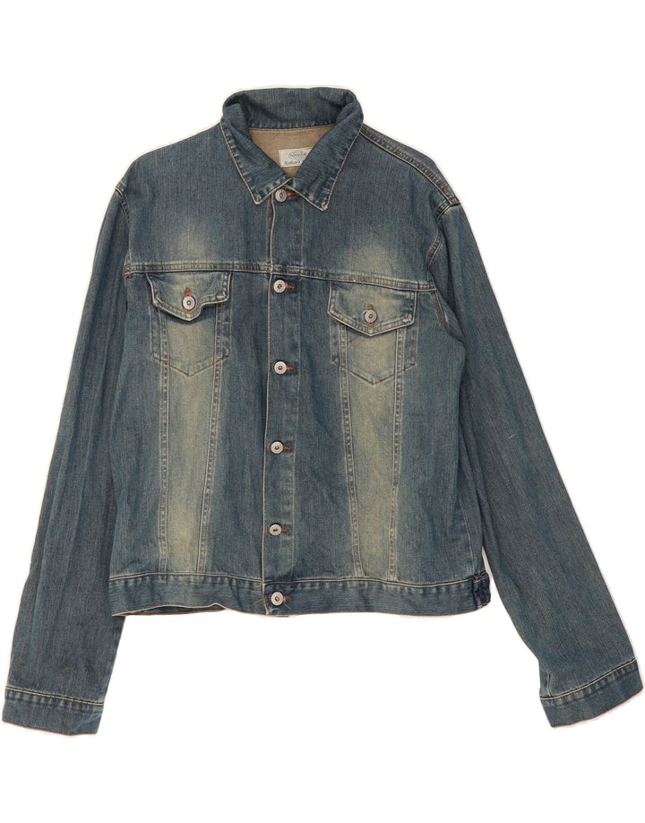 VINTAGE Womens Denim Jacket UK 14 Large Blue Vintage Vintage and Second-Hand Vintage from Messina Hembry 