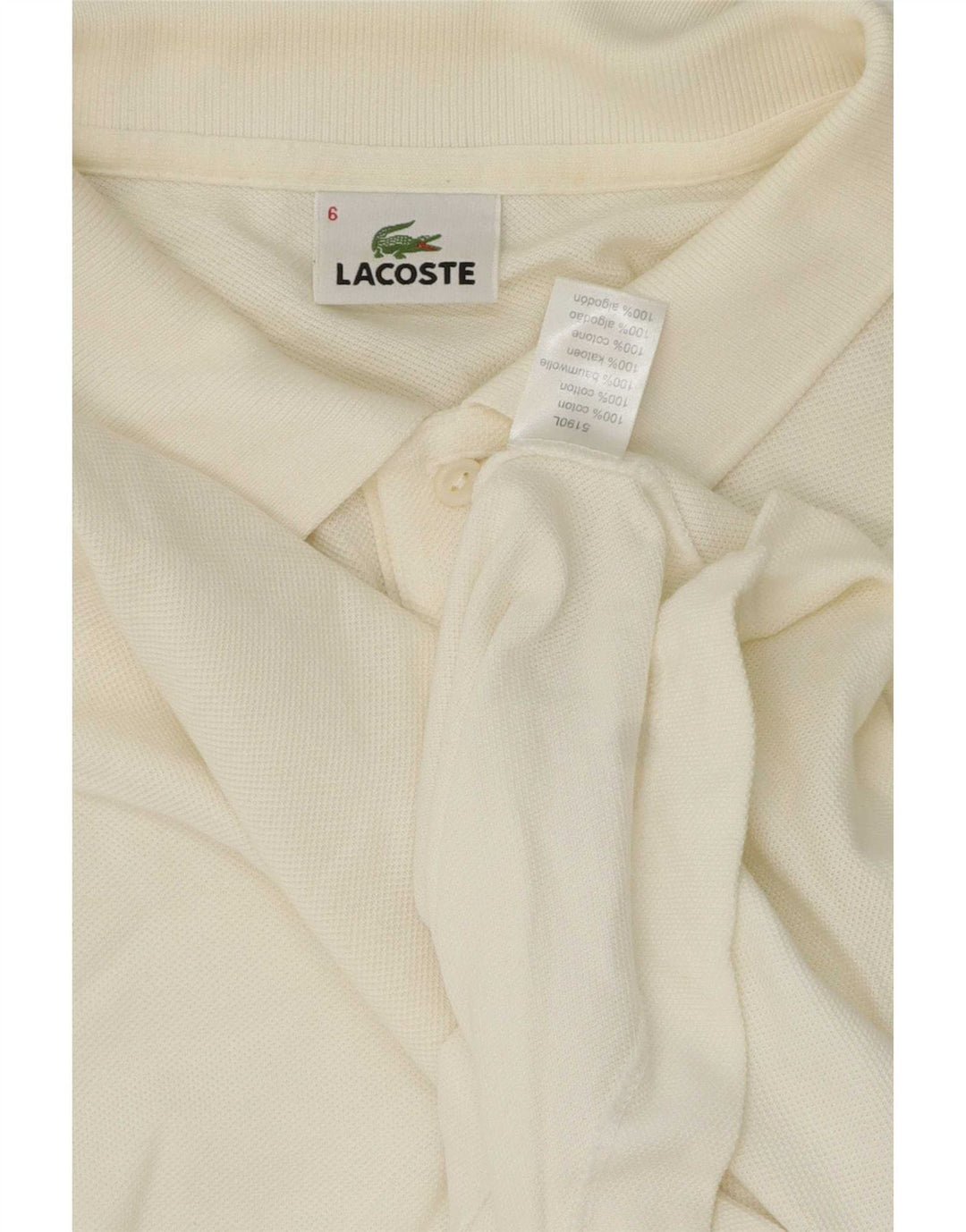 Polo da uomo Lacoste taglia 6 XL in cotone bianco