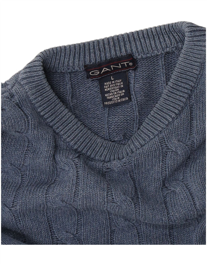 Gant Uomo Maglione Girocollo Maglione Grande Cotone Blu
