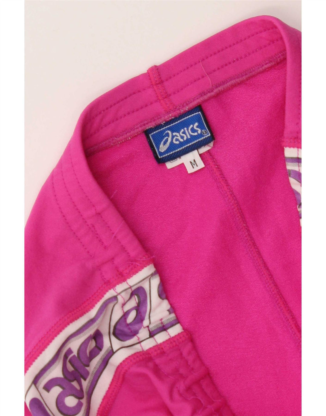 Pantaloni da tuta con grafica Asics da donna UK 12 Medium Pink Colourblock