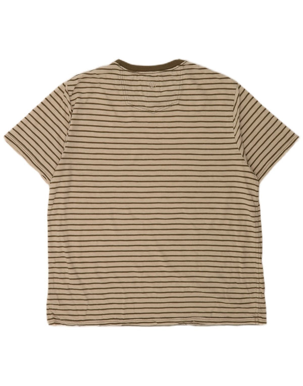 T-shirt da uomo Fat Face Top XL in cotone a righe beige
