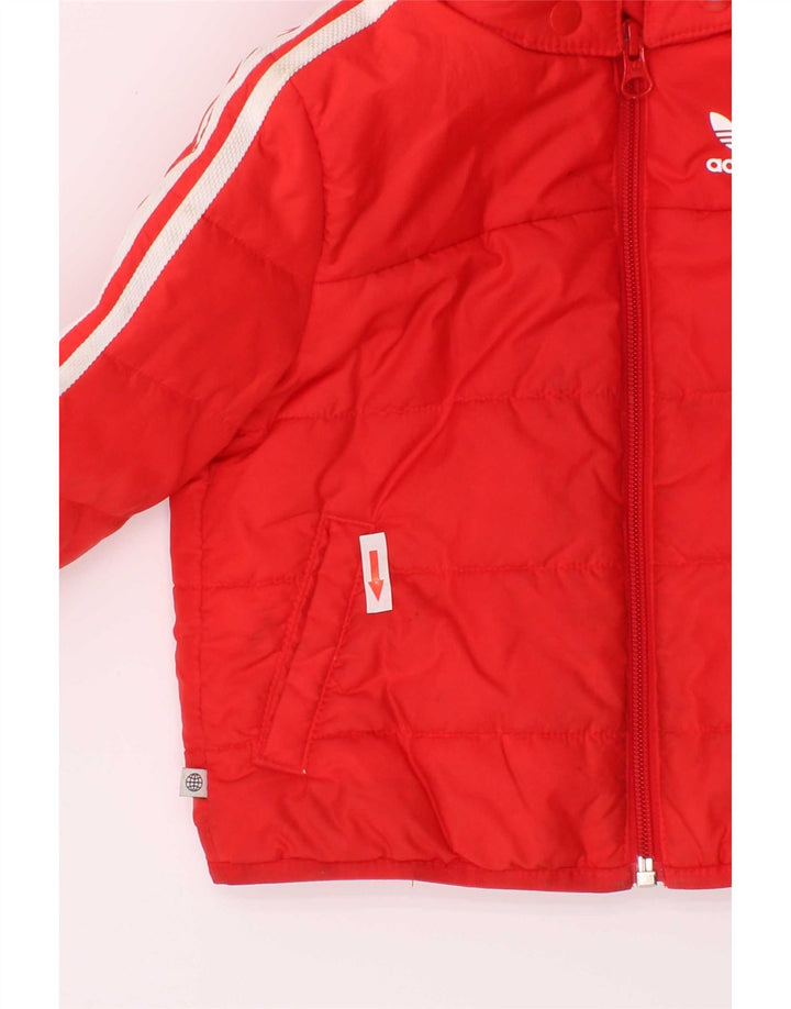 Giacca imbottita con cappuccio Adidas da bambino 9-12 mesi in poliestere rosso
