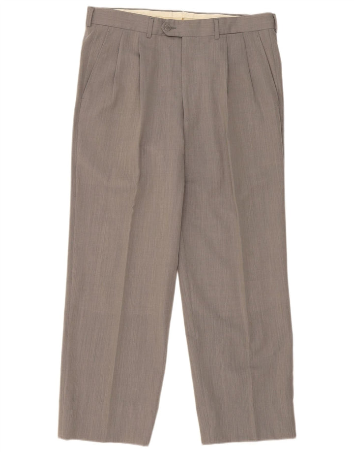 Pantaloni da Abito Trussardi Uomo con Pegged IT 50 Large W36 L28 Grigio