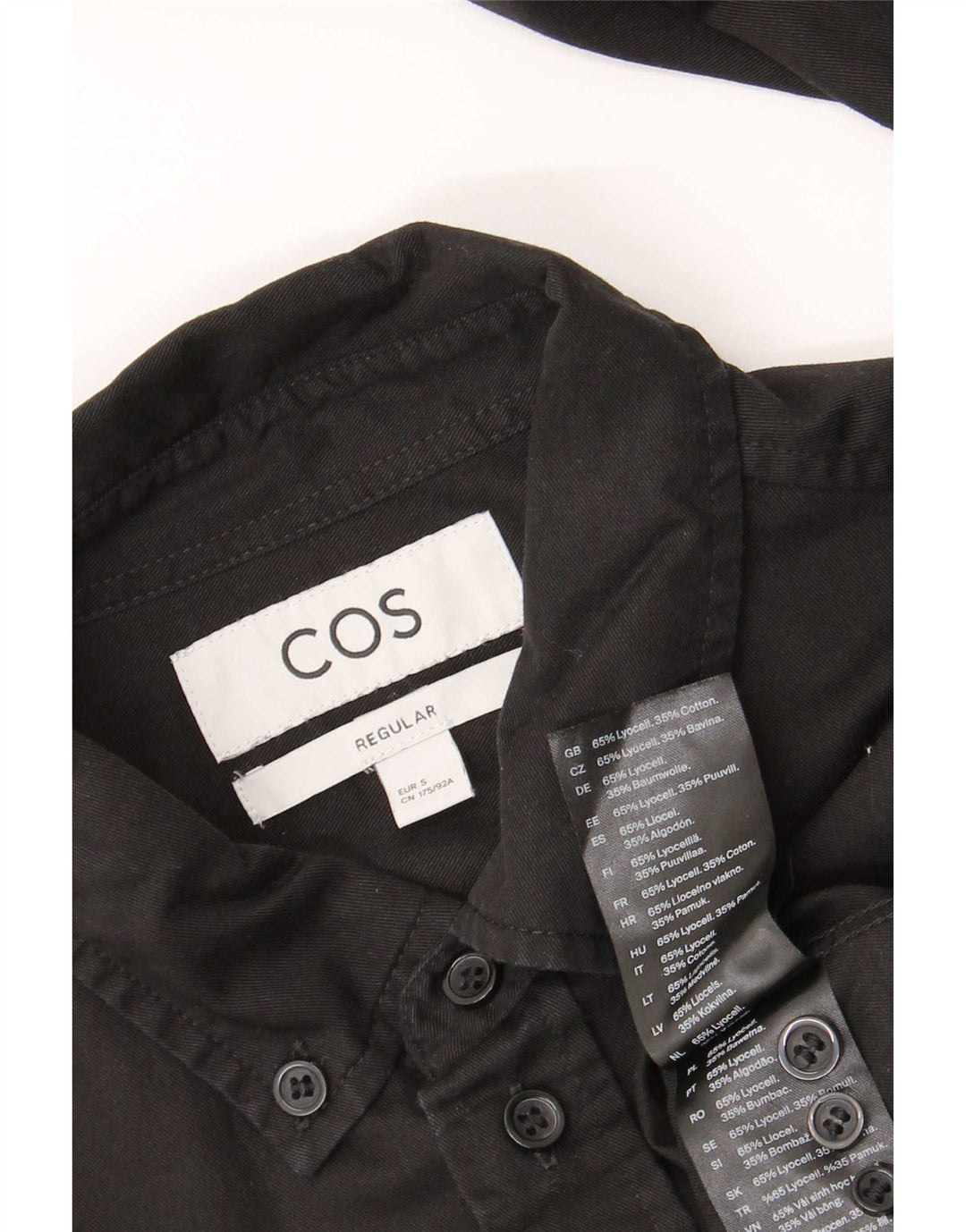 Camicia Cos da uomo vestibilità regolare piccola Lyocell nera
