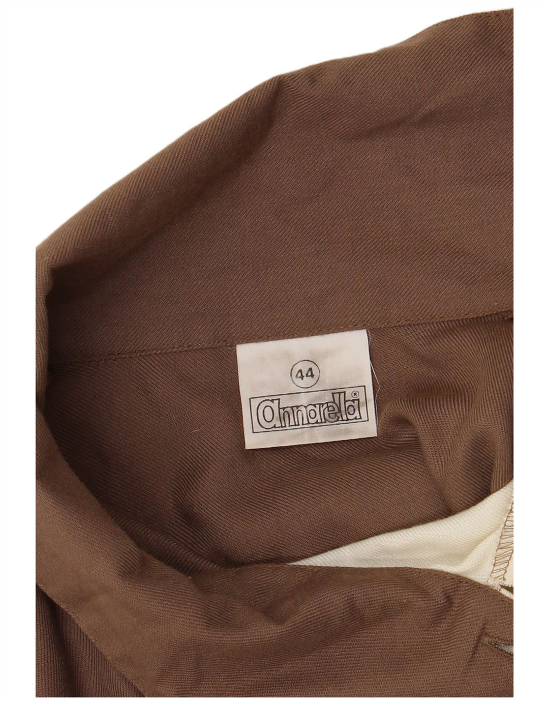 Top camicetta a maniche lunghe da donna vintage EU 44 XL Poliestere color block marrone