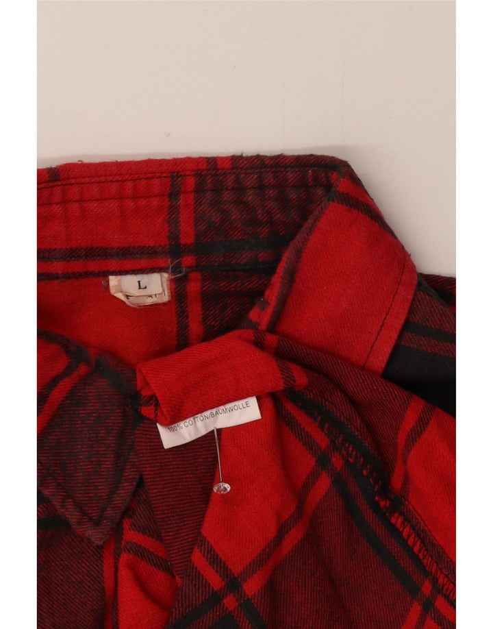 Camicia da uomo in flanella Ranger, cotone a quadri rossi grandi