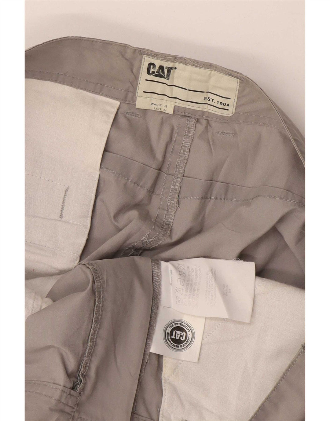 Pantaloni chino dritti da uomo CAT W32 L34 poliestere grigio