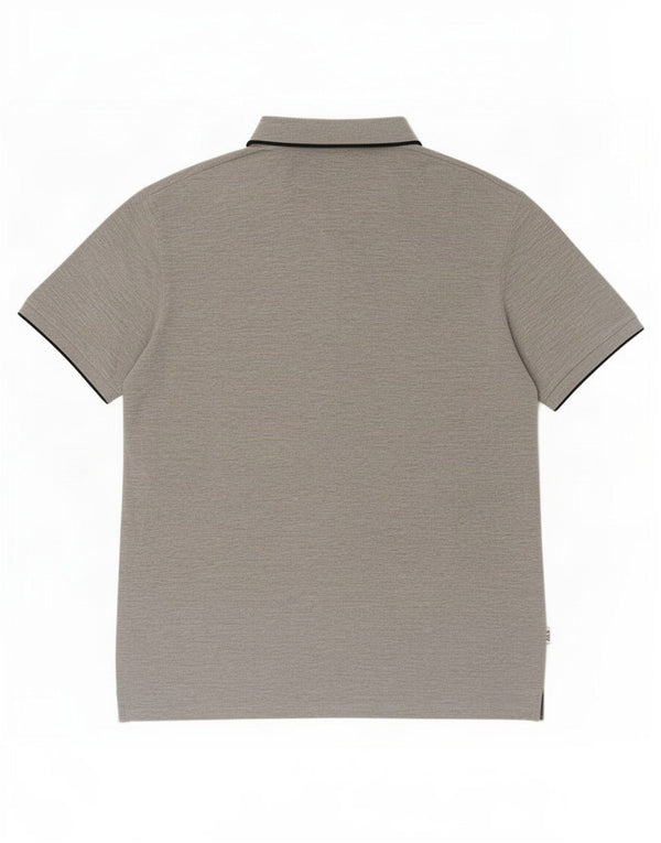 Jack & Jones Mens Polo Shirt XL Grey Flecked Cotton
