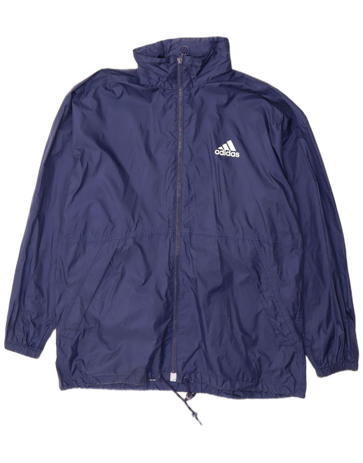 Giacca antipioggia grafica da uomo ADIDAS UK 40/42 medio blu navy in poliammide