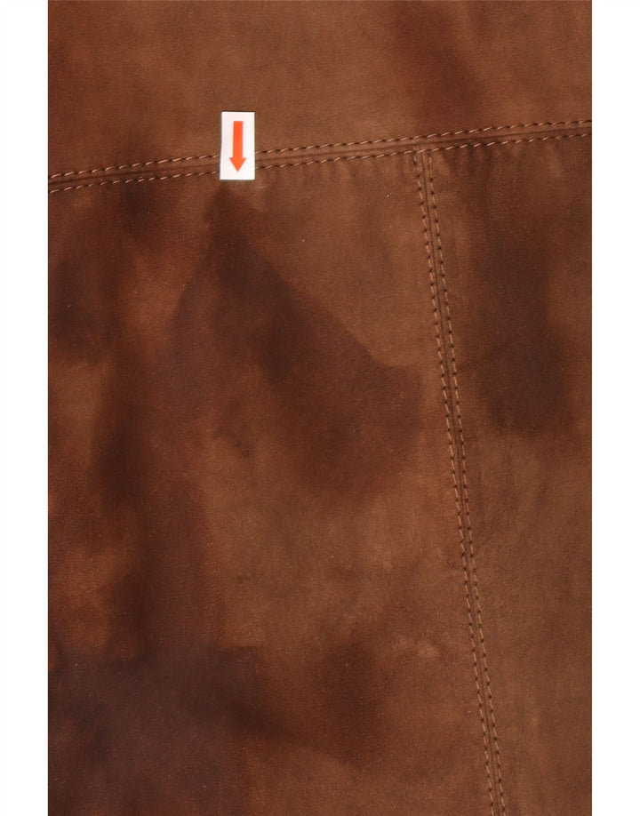STRONG & FISHER LTD Soprabito vintage in pelle scamosciata da donna UK 18 XL Marrone classico