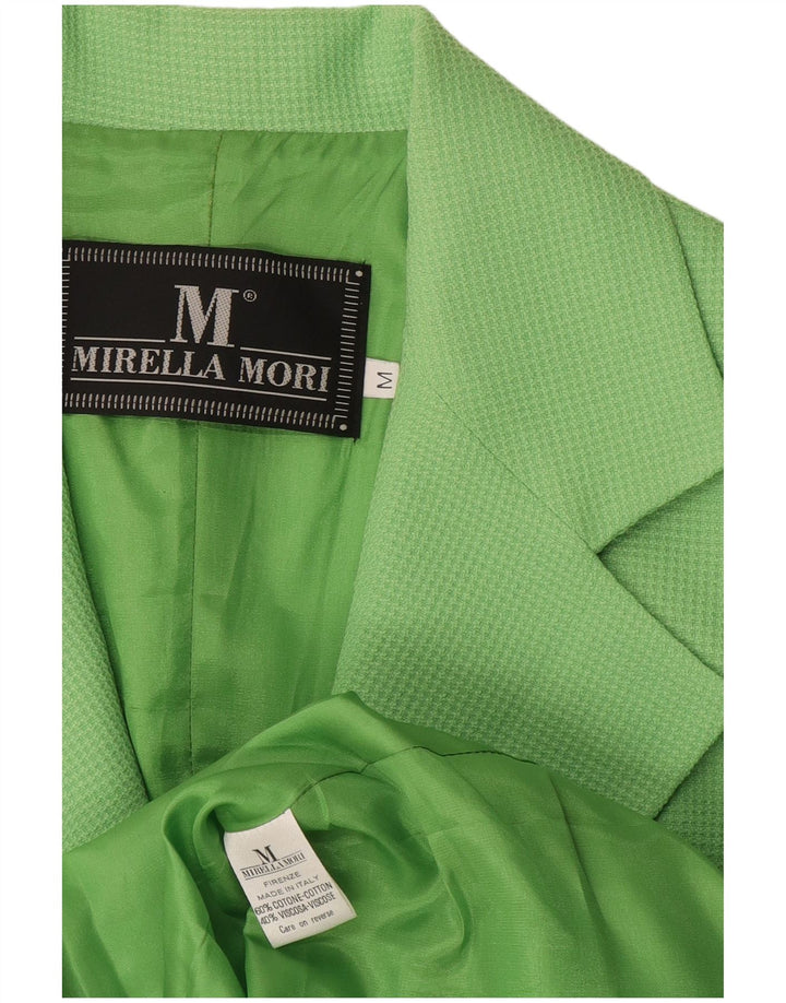 Giacca blazer a 3 bottoni da donna Mirella Mori UK 14 Cotone verde medio