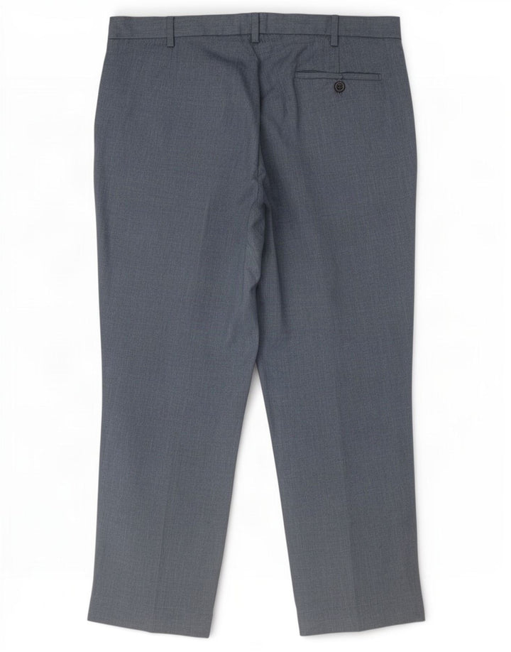 Pantaloni chino regolari da uomo Marks & Spencer W36 L29 poliestere blu navy