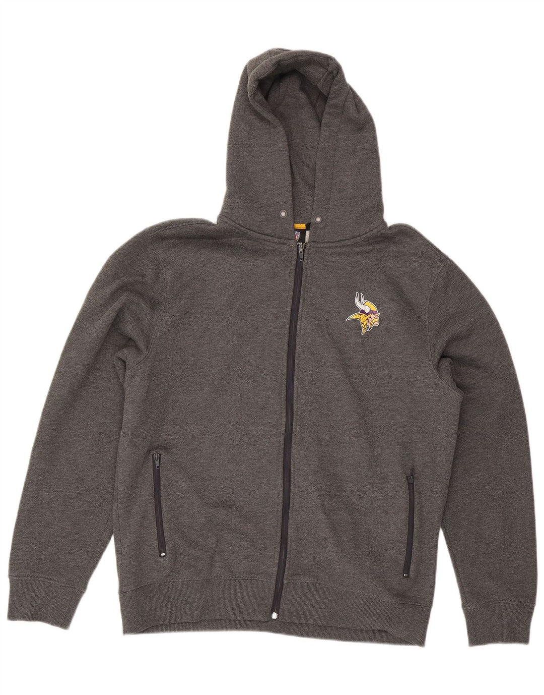NFL Mens Zip Hoodie Sweater 2XL Grey Polyester