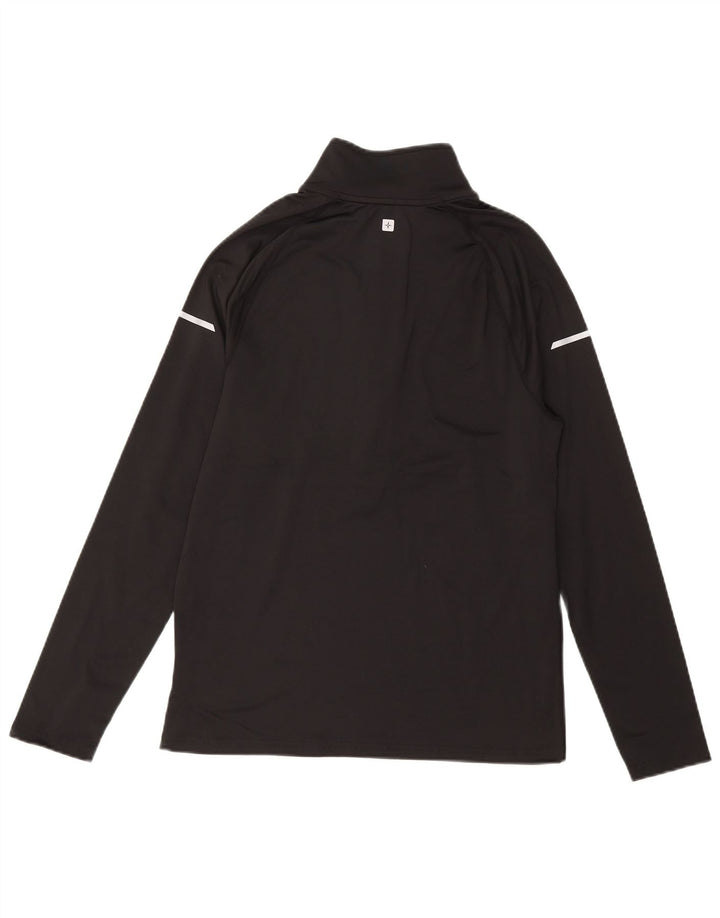 MOUNTAIN WAREHOUSE Mens Zip Neck Top Long Sleeve Medium Black Polyester