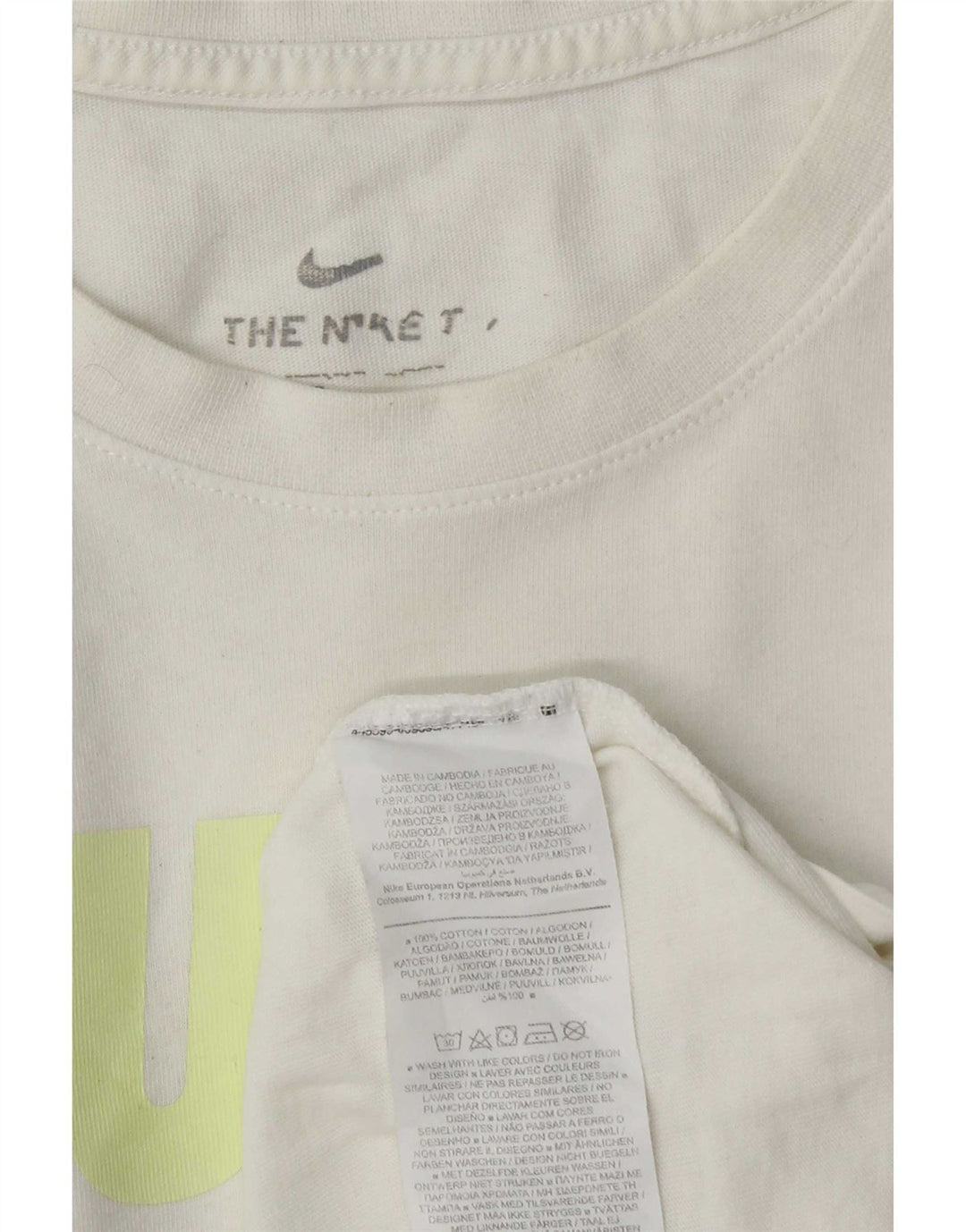 T-shirt grafica da uomo Nike Top grande in cotone bianco