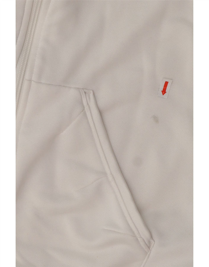 Maglione con cappuccio e zip da donna ADIDAS UK 16 Large Bianco Colourblock Poliestere