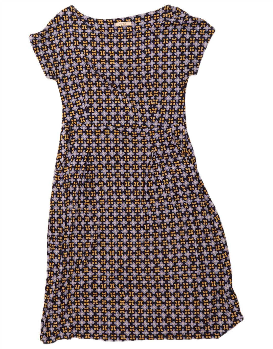 WHITE STUFF Abito a trapezio da donna UK 12 Viscosa floreale medio blu navy