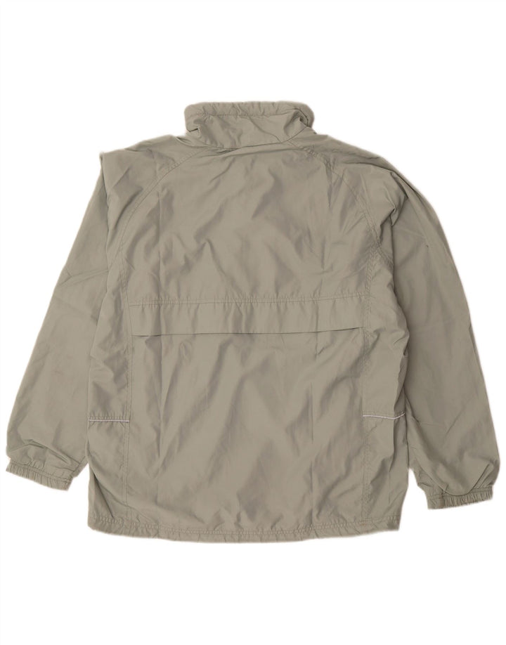 Giacca antipioggia Asics da uomo, vestibilità ampia, pullover, UK 36, piccola, in poliestere grigio