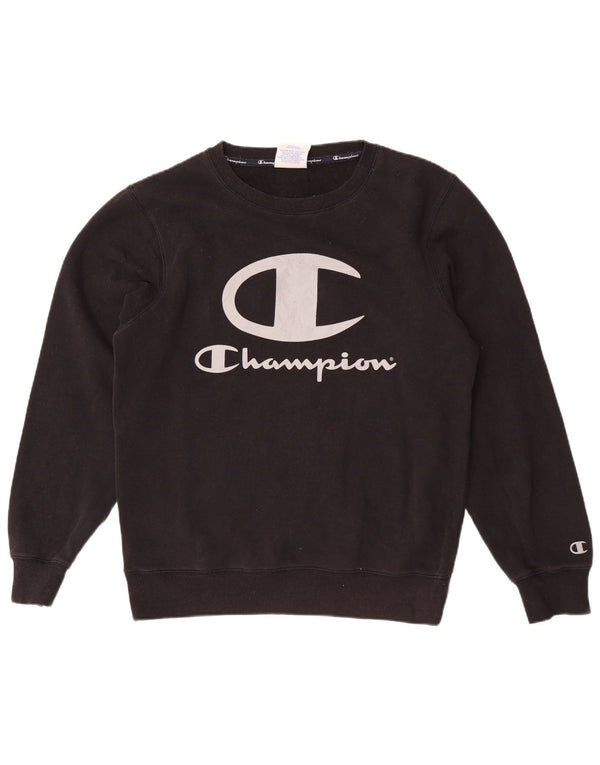 Felpa grafica da uomo Champion Felpa media in cotone nero