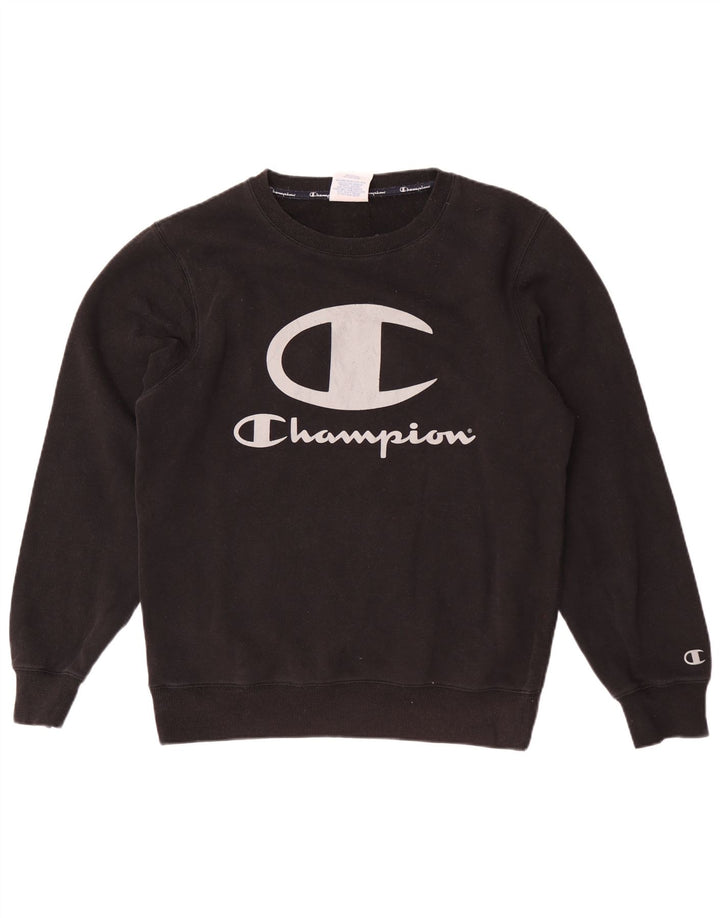 Felpa grafica da uomo Champion Felpa media in cotone nero