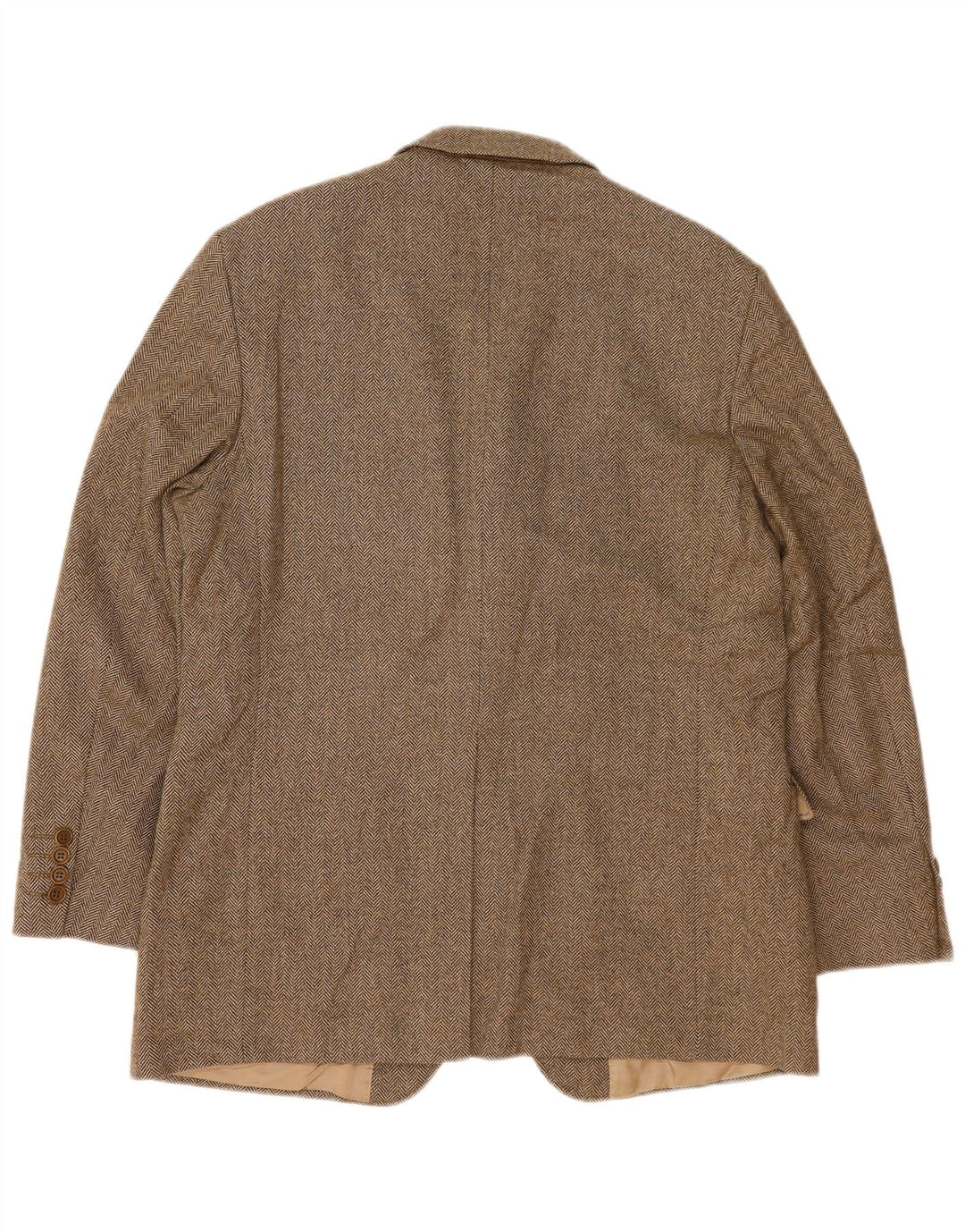 Giacca blazer a 3 bottoni Marks & Spencer da uomo UK 42 grande spina di pesce marrone