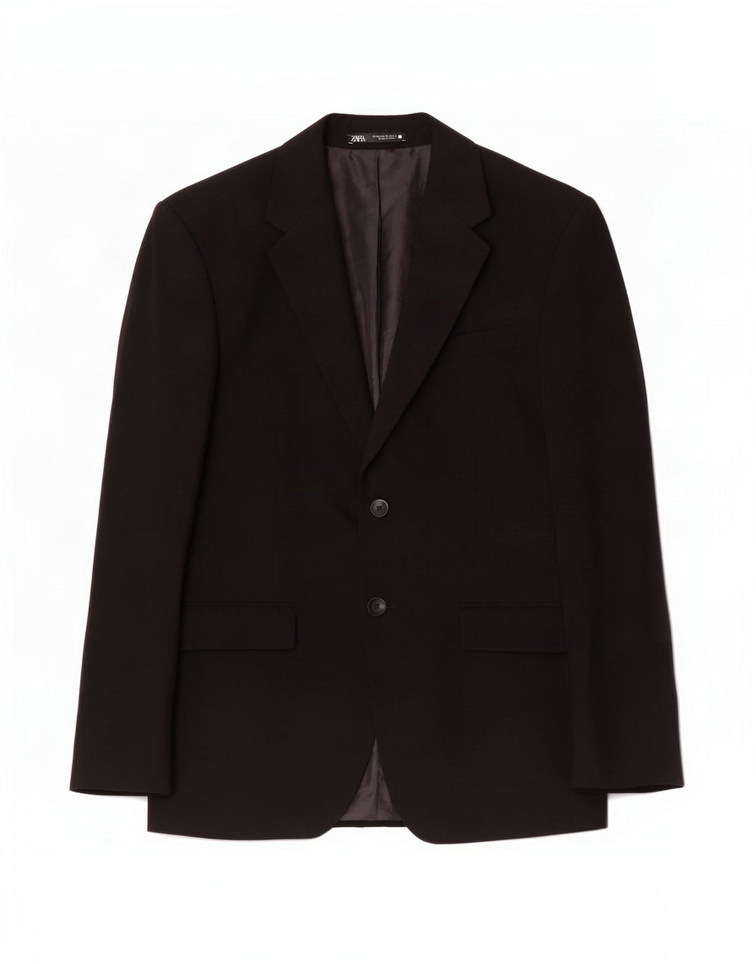 Giacca blazer a 2 bottoni da uomo Zara EU 48 viscosa nera media